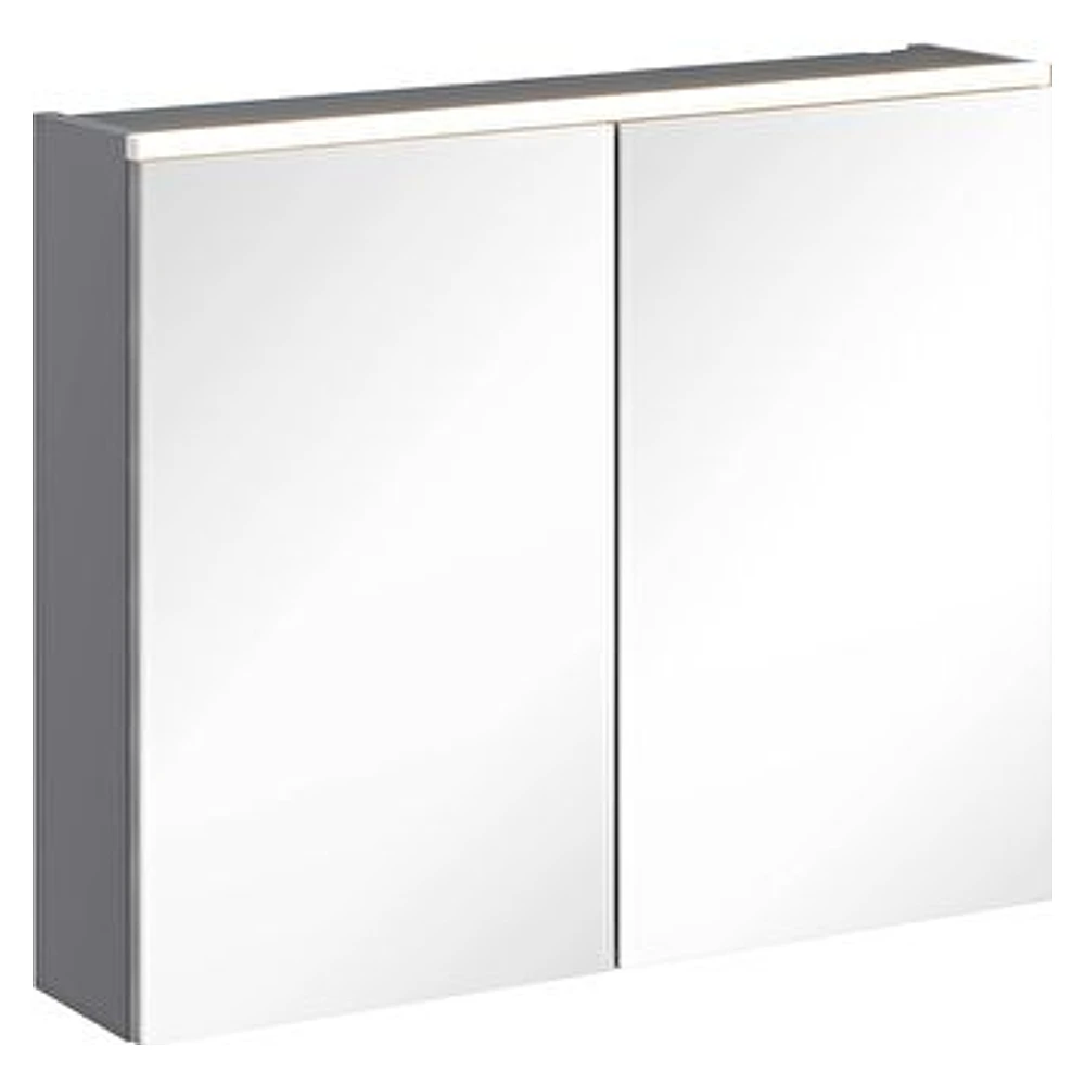 Vitra Core 80 Cm Mat Kaya Gri İki Kapaklı Aydınlatmalı Dolaplı Ayna
