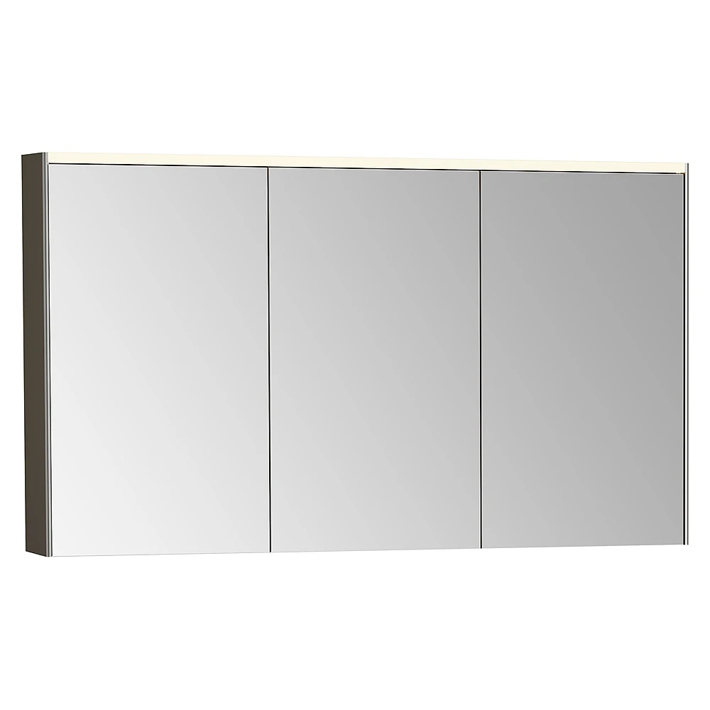 Vitra Core 120 Cm Fırçalanmış Krom Üç Kapaklı Aydınlatmalı Dolaplı Ayna