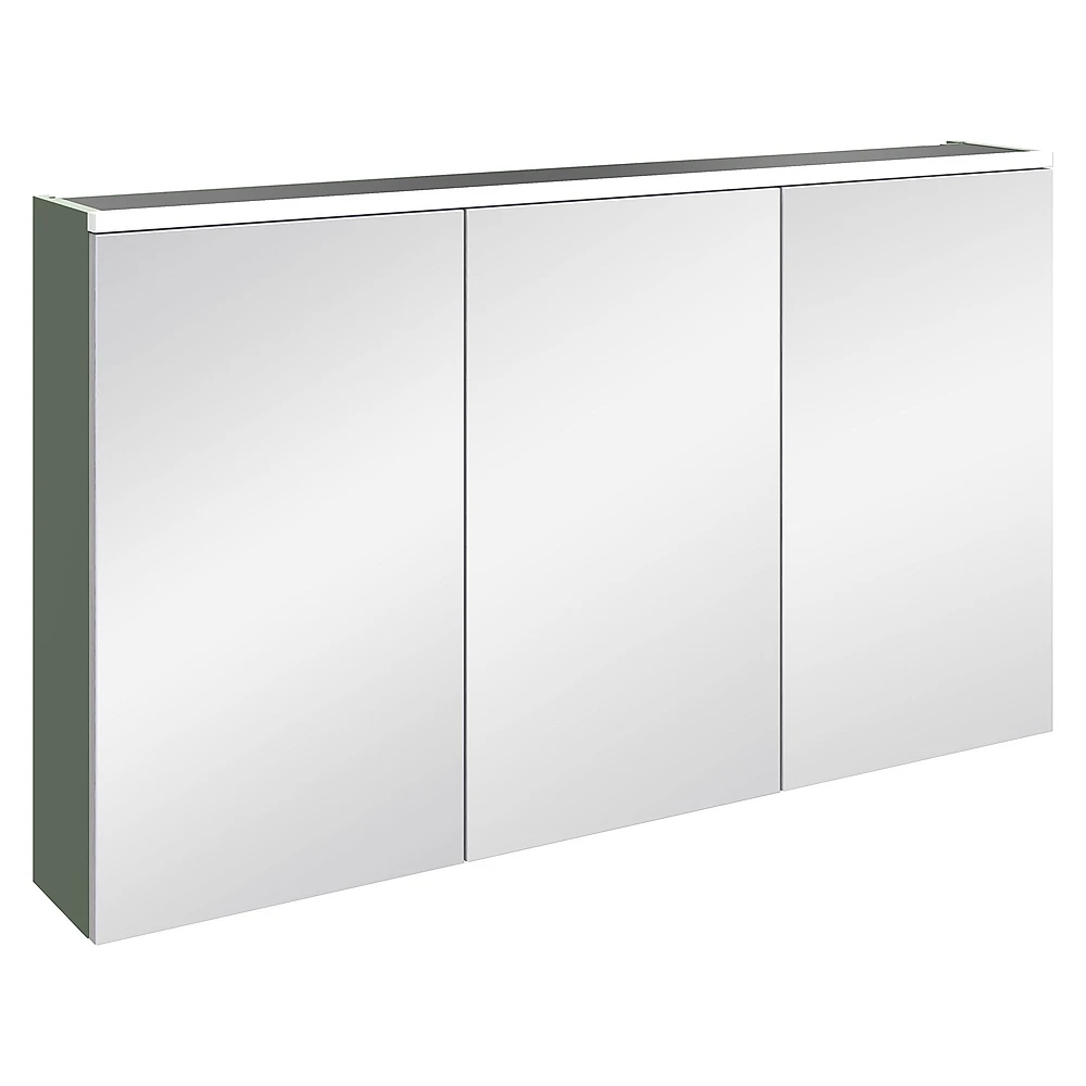 Vitra Core 120 Cm Mat Yeşil Üç Kapaklı Aydınlatmalı Dolaplı Ayna