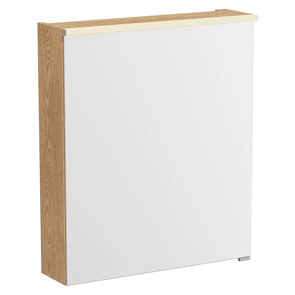 Vitra Metropole Edge 60 Cm Açık Meşe Tek Kapaklı Aydınlatmalı Sol Dolaplı Ayna