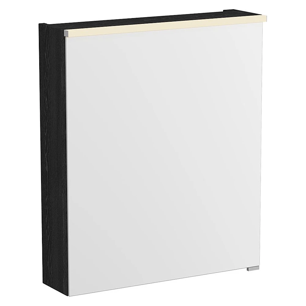 Vitra Metropole Edge 60 Cm Siyah Meşe Tek Kapaklı Aydınlatmalı Sol Dolaplı Ayna