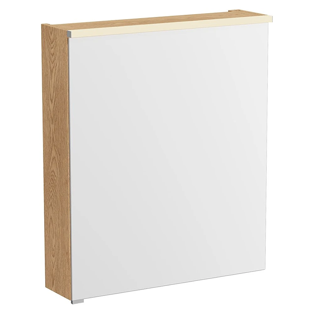 Vitra Metropole Edge 60 Cm Açık Meşe Tek Kapaklı Aydınlatmalı Sağ Dolaplı Ayna