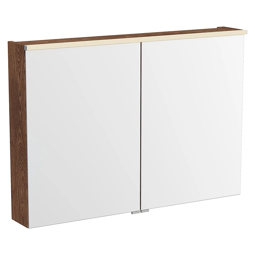 Vitra Metropole Edge 100 Cm Ceviz İki Kapaklı Aydınlatmalı Dolaplı Ayna
