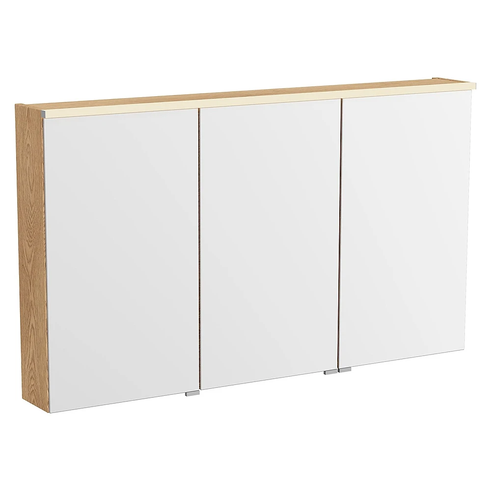 Vitra Metropole Edge 120 Cm Açık Meşe Üç Kapaklı Aydınlatmalı Dolaplı Ayna