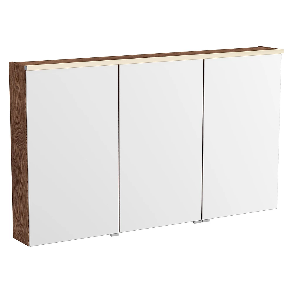Vitra Metropole Edge 120 Cm Ceviz Üç Kapaklı Aydınlatmalı Dolaplı Ayna