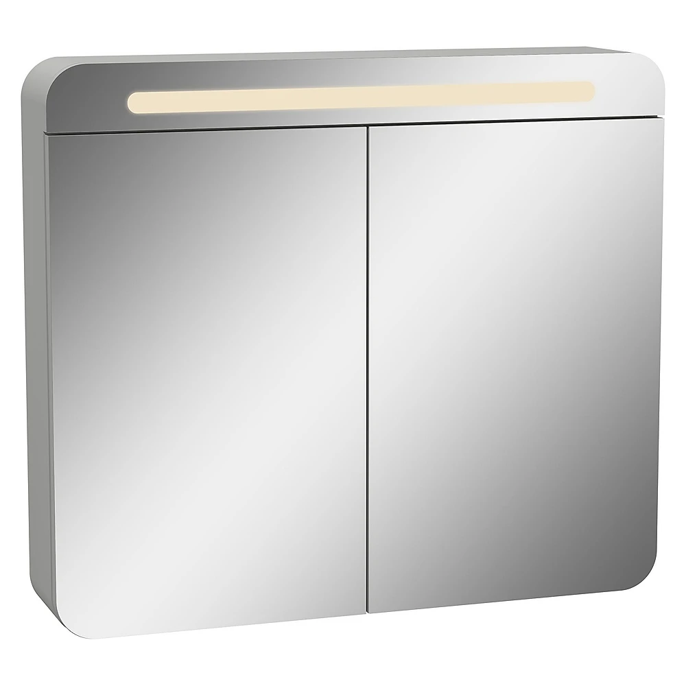 Vitra Sento 80 Cm Mat Açık Gri İki Kapaklı Aydınlatmalı Dolaplı Ayna