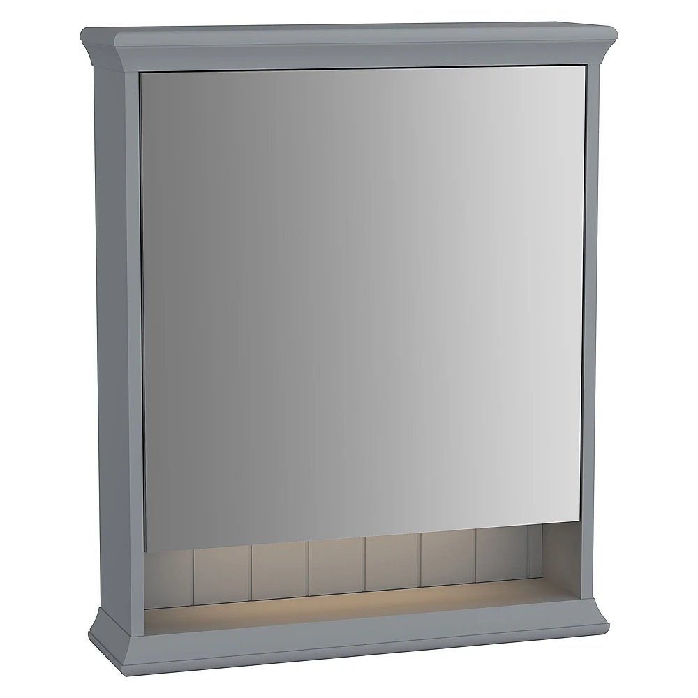 Vitra Valarte 65 Cm Mat Gri Tek Kapaklı Aydınlatmalı Sağ Dolaplı Ayna