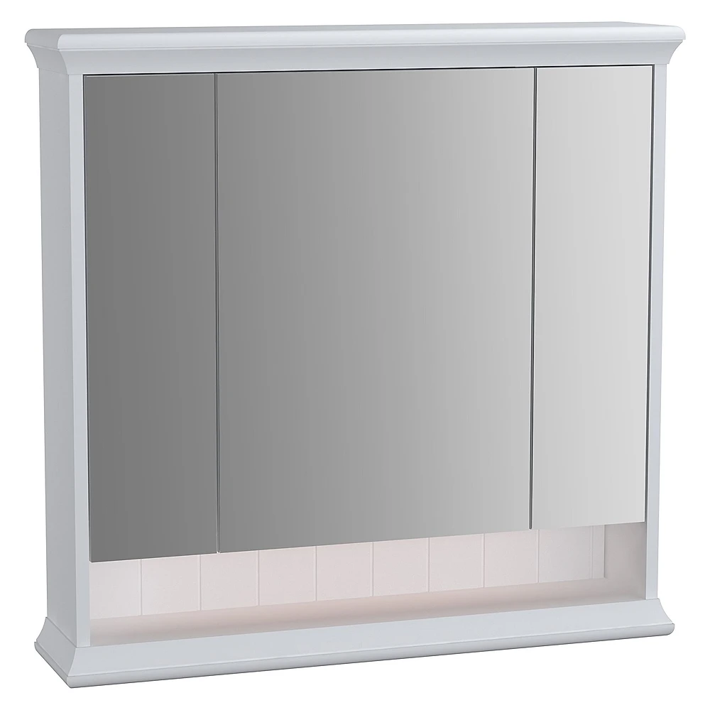 Vitra Valarte 80 Cm Mat Beyaz Üç Kapaklı Aydınlatmalı Dolaplı Ayna