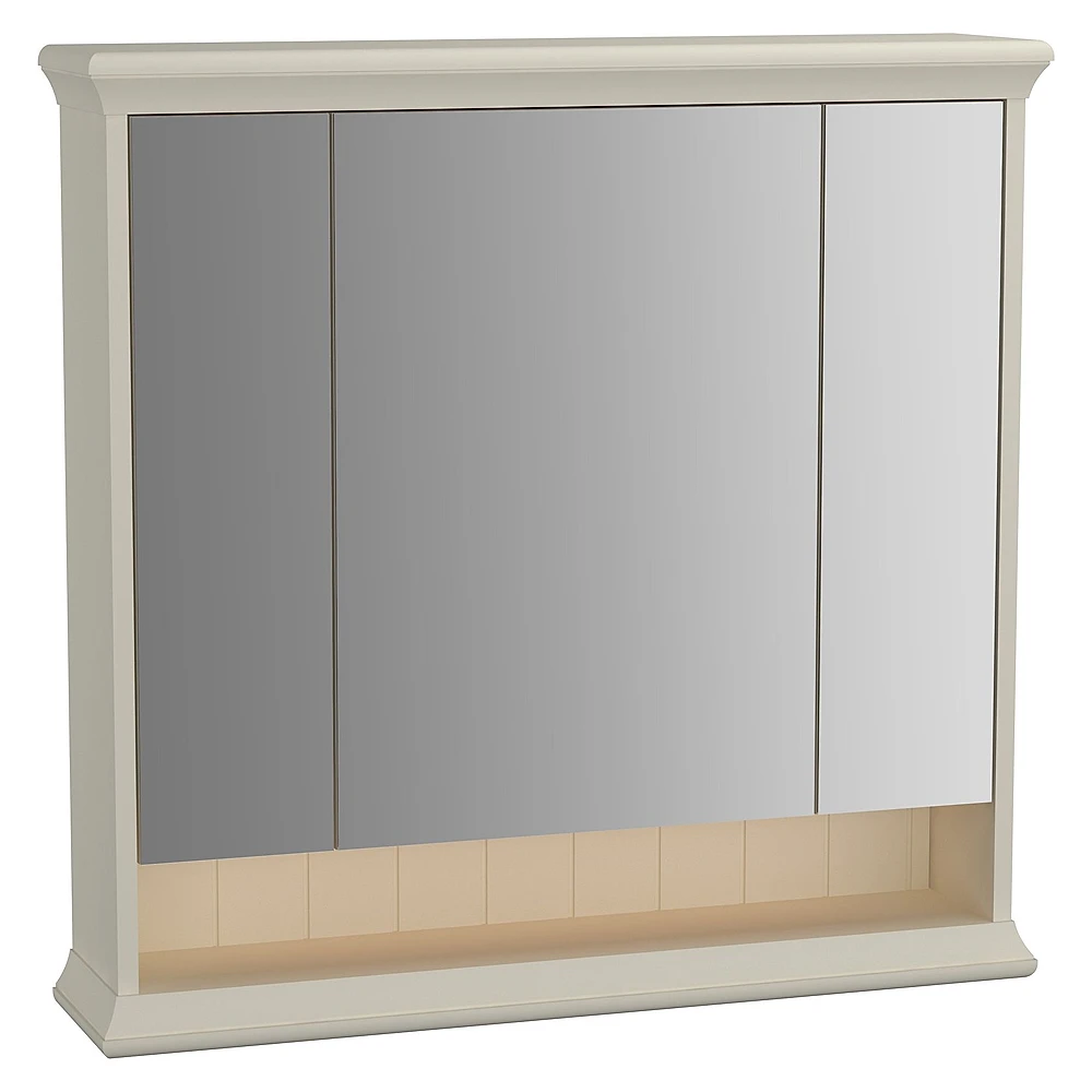 Vitra Valarte 80 Cm Mat Fildişi Üç Kapaklı Aydınlatmalı Dolaplı Ayna