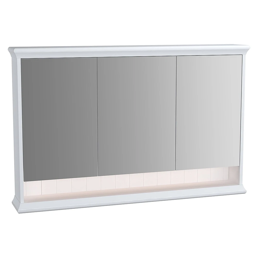Vitra Valarte 120 Cm Mat Beyaz Üç Kapaklı Aydınlatmalı Dolaplı Ayna