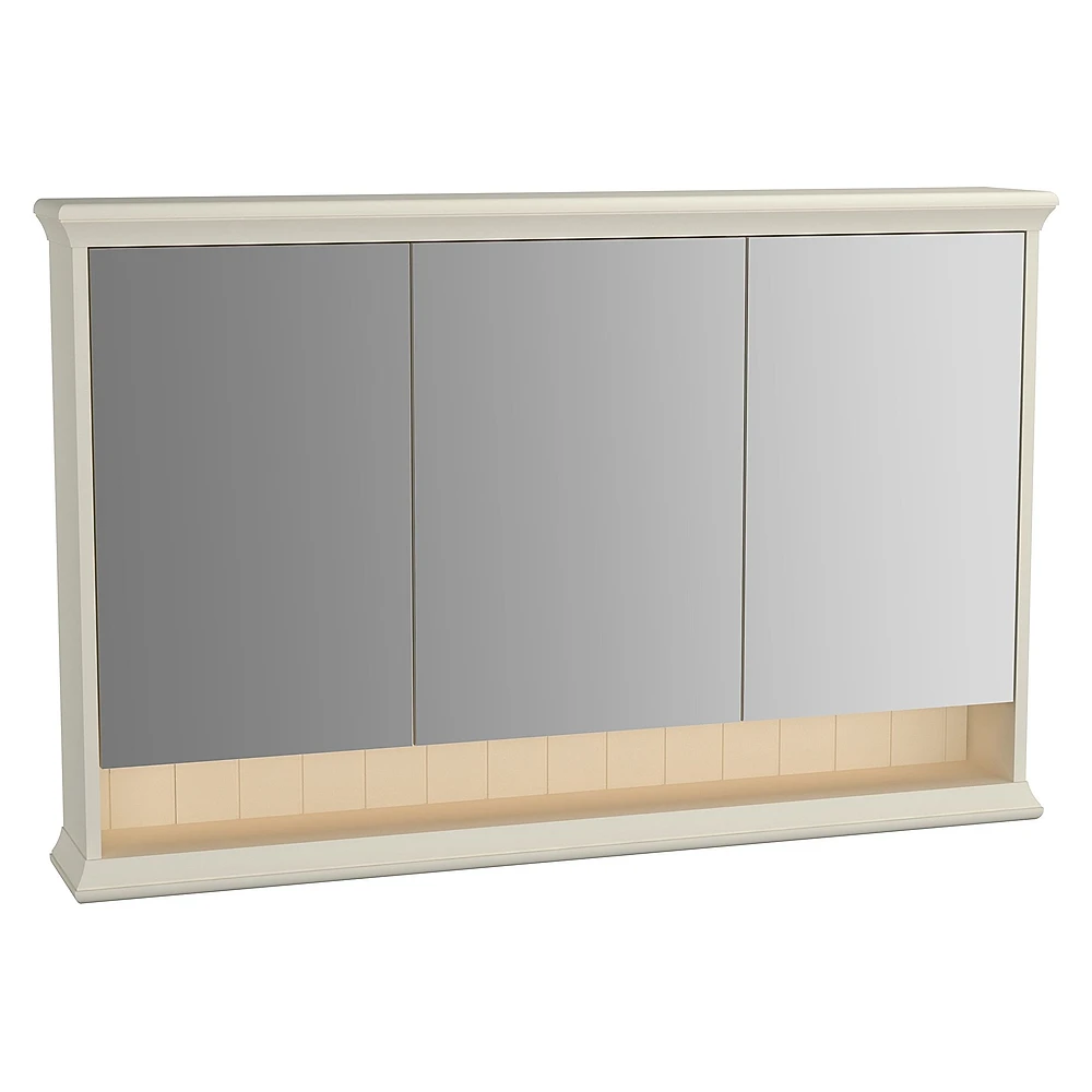 Vitra Valarte 120 Cm Mat Fildişi Üç Kapaklı Aydınlatmalı Dolaplı Ayna
