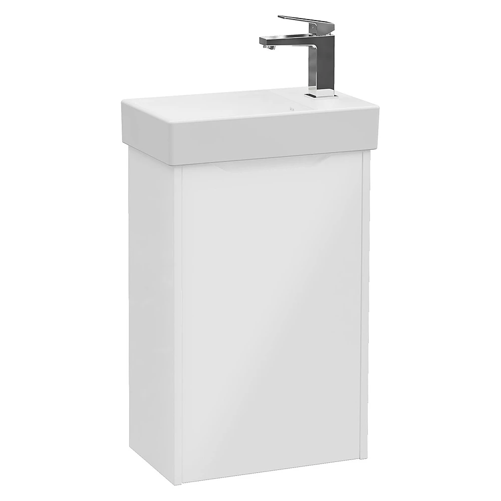 Vitra Integra Square 45 Cm Parlak Beyaz Dar Tek Kapaklı Sağ Lavabo Dolabı
