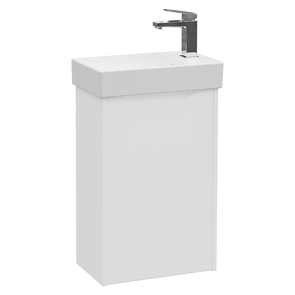 Vitra Integra Square 45 Cm Mat Beyaz Dar Tek Kapaklı Sağ Lavabo Dolabı