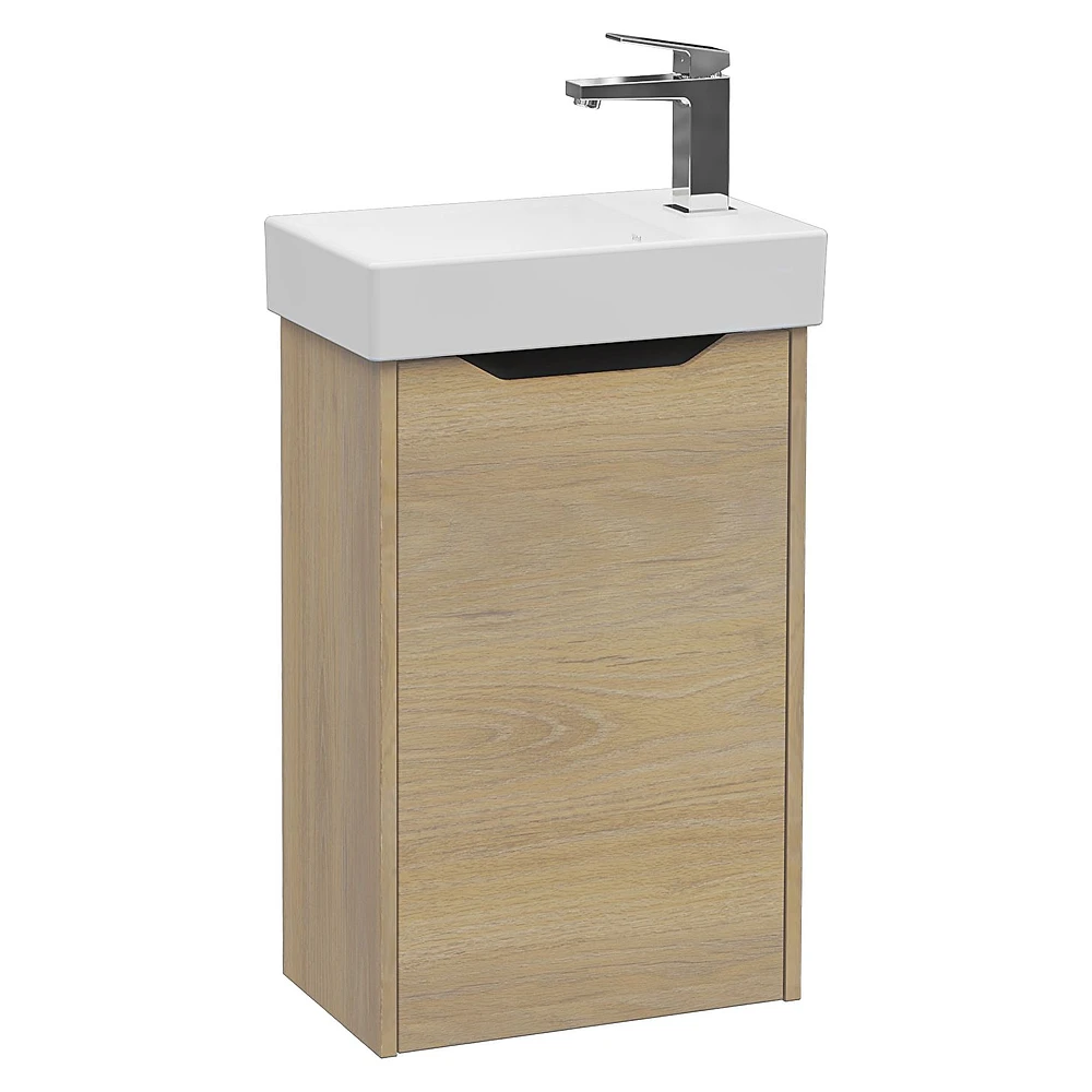 Vitra Integra Square 45 Cm Altın Meşe Dar Tek Kapaklı Sağ Lavabo Dolabı