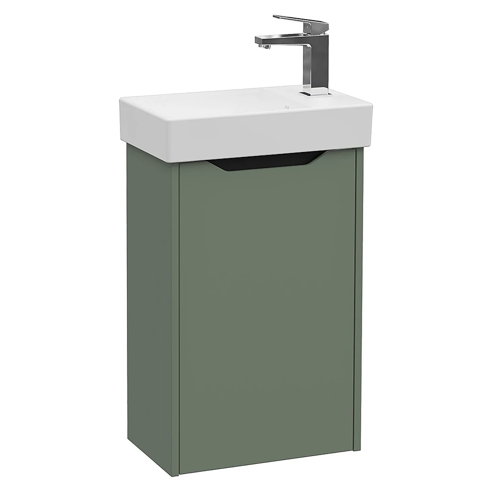 Vitra Integra Square 45 Cm Mat Yeşil Dar Tek Kapaklı Sağ Lavabo Dolabı