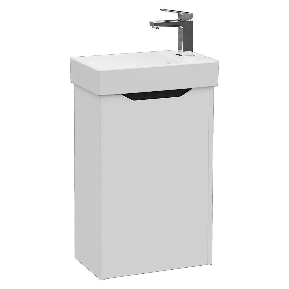 Vitra Integra Square 45 Cm Mat Açık Gri Dar Tek Kapaklı Sağ Lavabo Dolabı