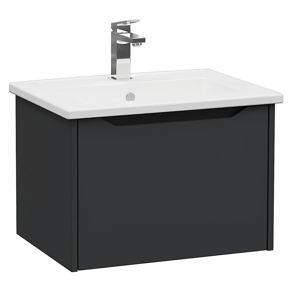 Vitra Integra Square 60 Cm Mat Grafit Tek Çekmeceli Lavabo Dolabı