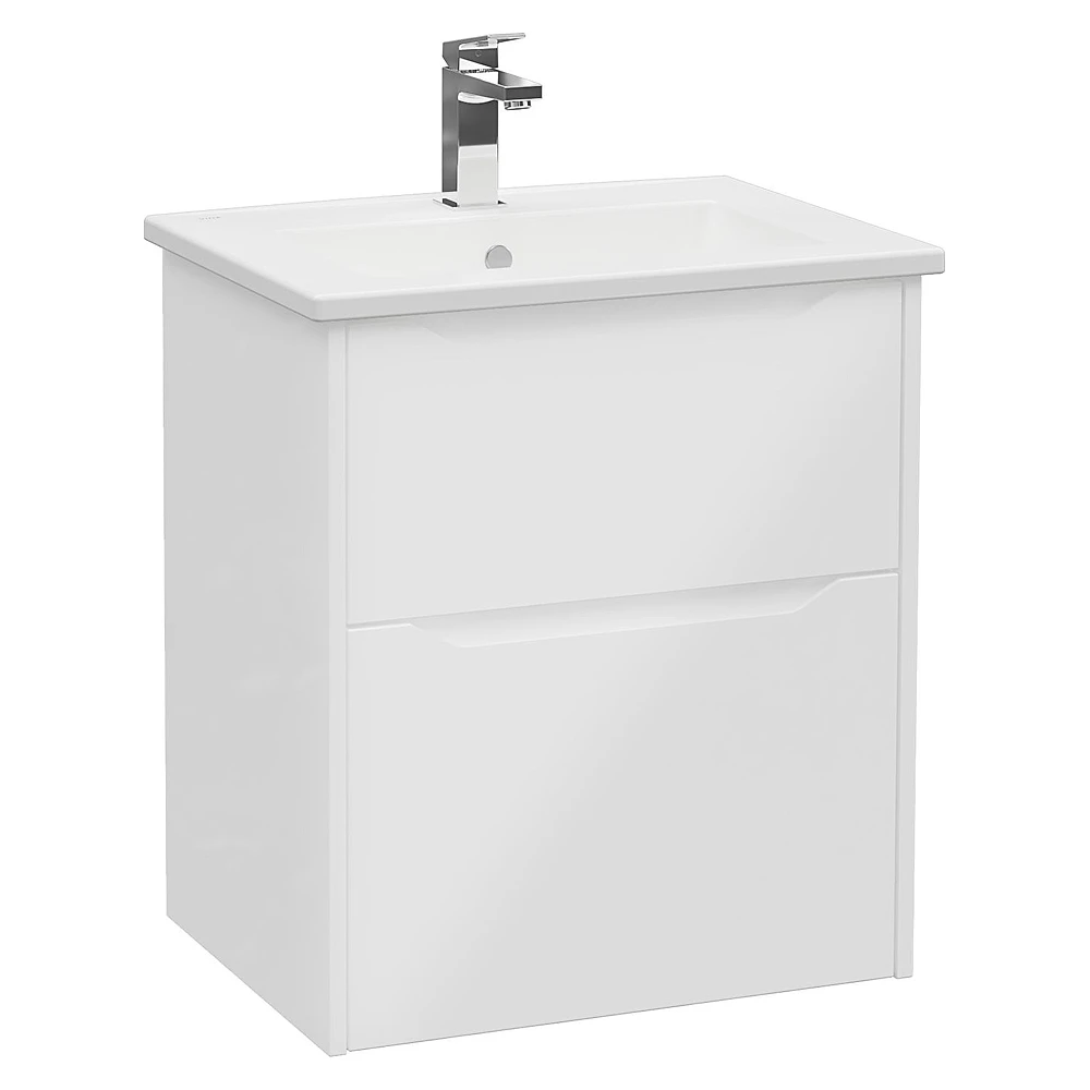 Vitra Integra Square 60 Cm Parlak Beyaz İki Çekmeceli Lavabo Dolabı