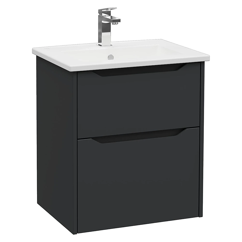 Vitra Integra Square 60 Cm Mat Grafit İki Çekmeceli Lavabo Dolabı
