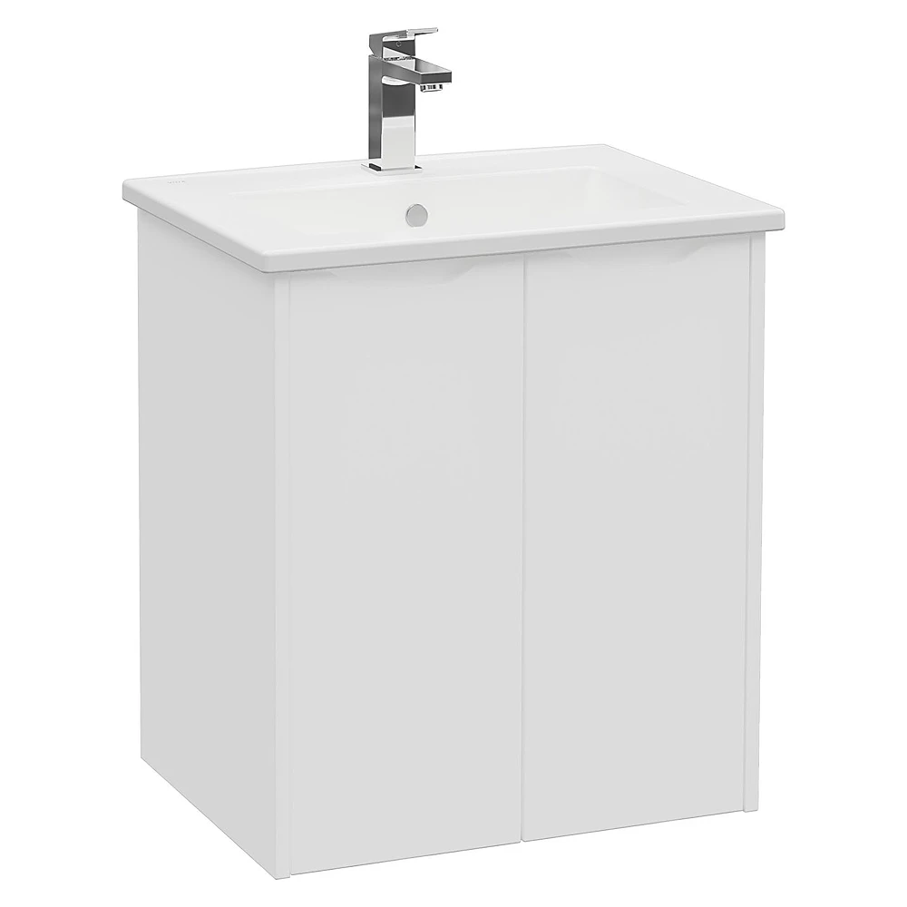 Vitra Integra Square 60 Cm Mat Beyaz İki Kapaklı Lavabo Dolabı