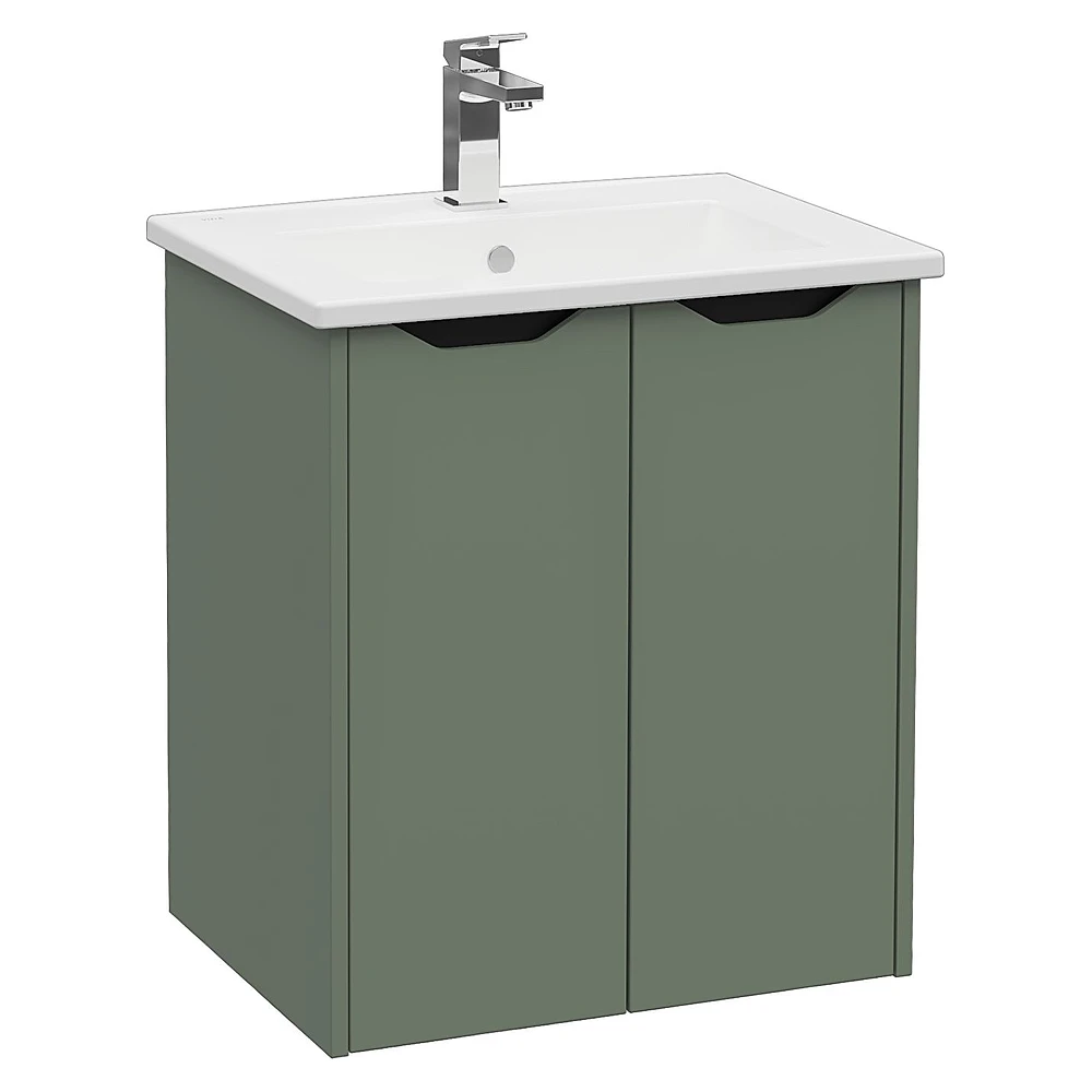 Vitra Integra Square 60 Cm Mat Yeşil İki Kapaklı Lavabo Dolabı