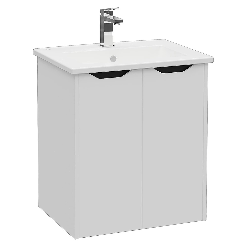 Vitra Integra Square 60 Cm Mat Açık Gri İki Kapaklı Lavabo Dolabı