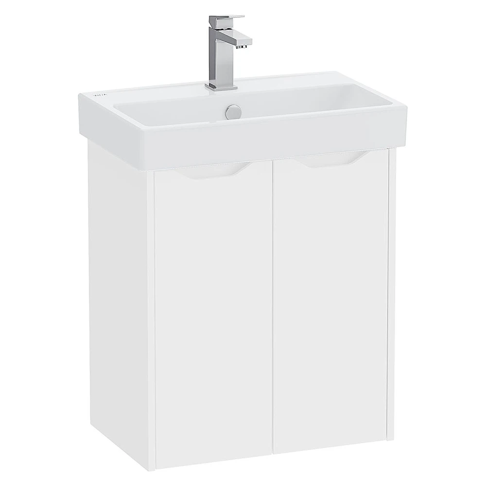 Vitra Integra Square 60 Cm Mat Beyaz Dar İki Kapaklı Lavabosuz Dolap