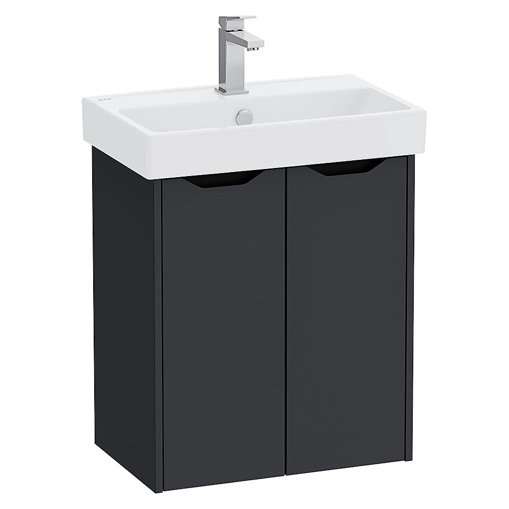 Vitra Integra Square 60 Cm Mat Grafit Dar İki Kapaklı Lavabosuz Dolap