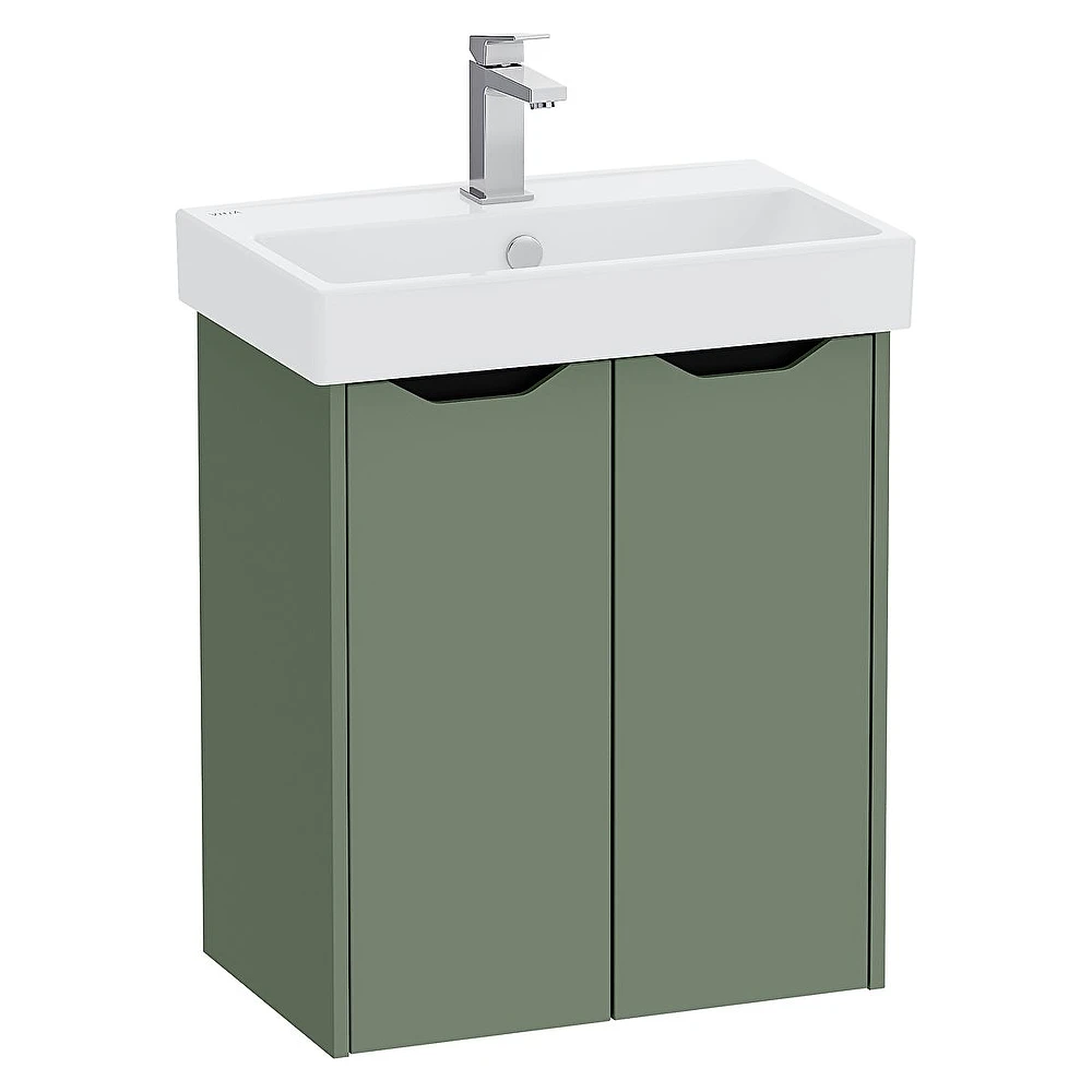 Vitra Integra Square 60 Cm Mat Yeşil Dar İki Kapaklı Lavabosuz Dolap