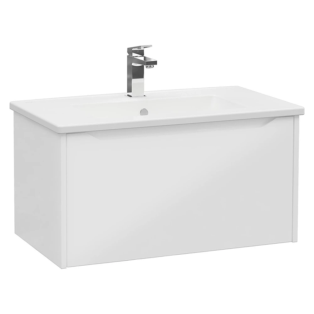 Vitra Integra Square 80 Cm Parlak Beyaz Tek Çekmeceli Lavabo Dolabı