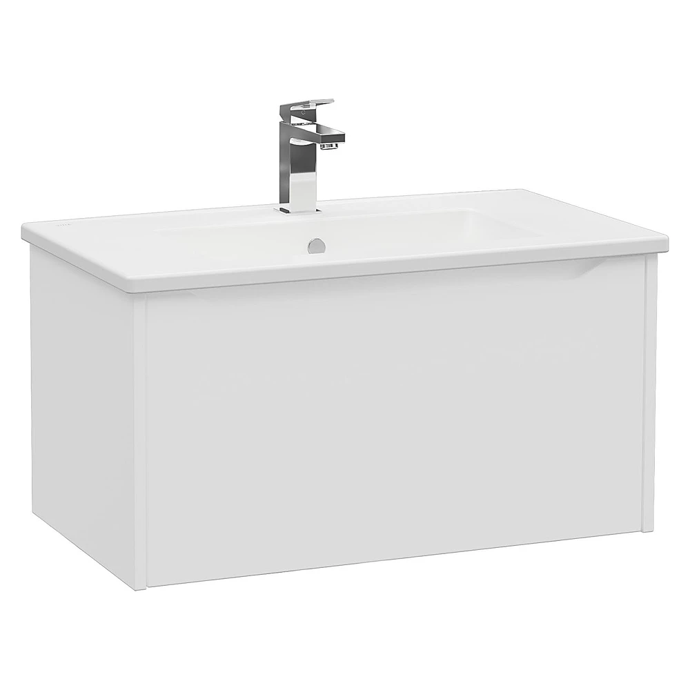 Vitra Integra Square 80 Cm Mat Beyaz Tek Çekmeceli Lavabo Dolabı