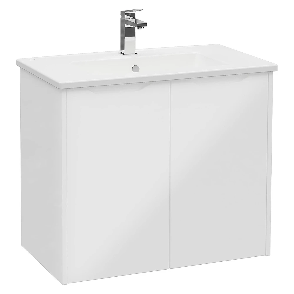 Vitra Integra Square 80 Cm Parlak Beyaz İki Kapaklı Lavabo Dolabı