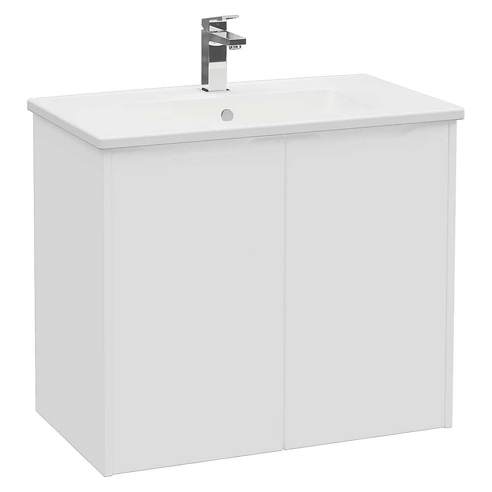 Vitra Integra Square 80 Cm Mat Beyaz İki Kapaklı Lavabo Dolabı
