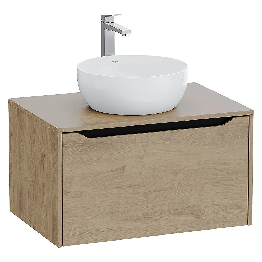 Vitra Integra Square 80 Cm Altın Meşe Lavabosuz Çanak Lavabo Uyumlu Dolap