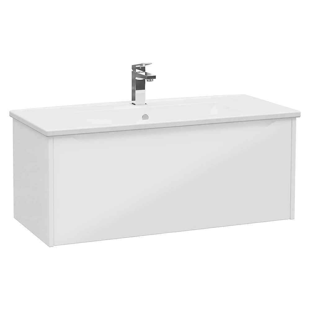 Vitra Integra Square 100 Cm Parlak Beyaz Tek Çekmeceli Lavabo Dolabı
