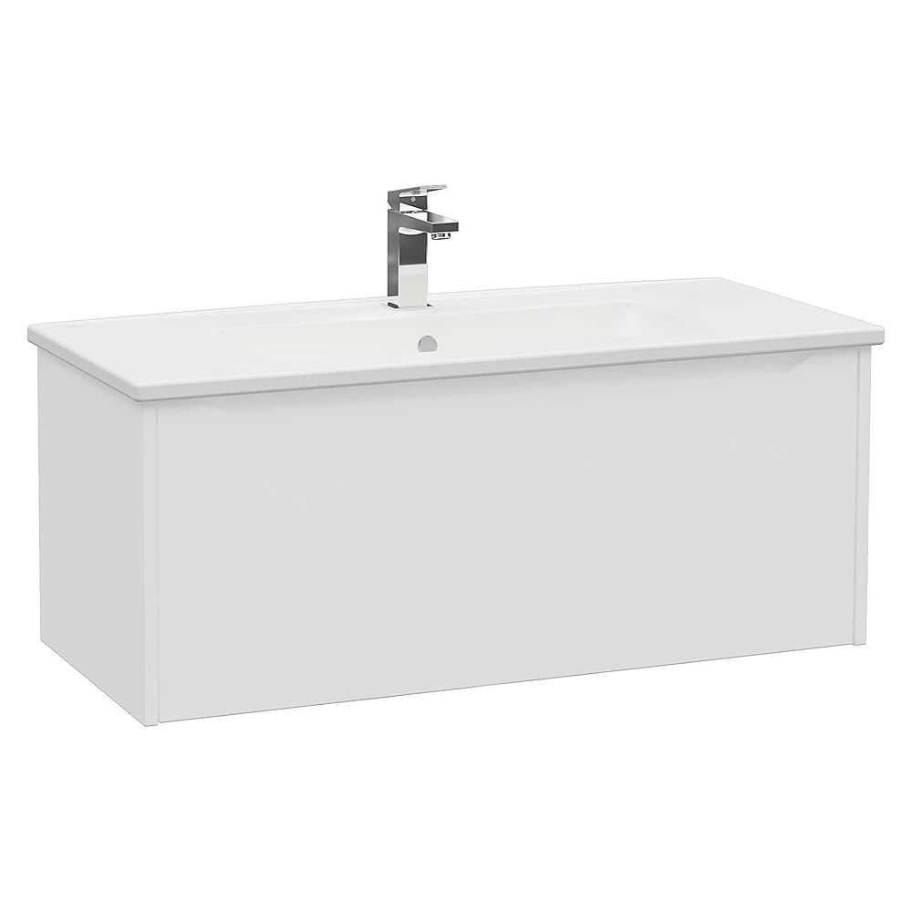 Vitra Integra Square 100 Cm Mat Beyaz Tek Çekmeceli Lavabo Dolabı