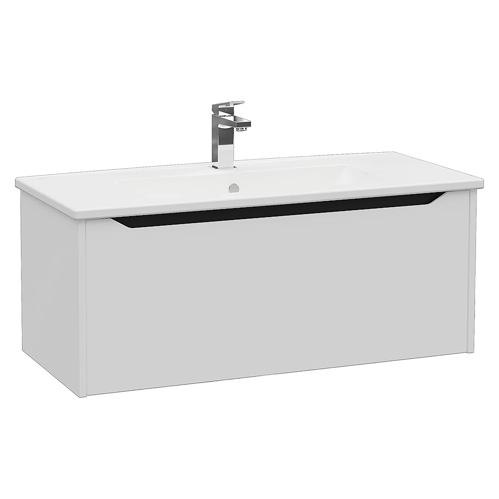 Vitra Integra Square 100 Cm Mat Açık Gri Tek Çekmeceli Lavabo Dolabı