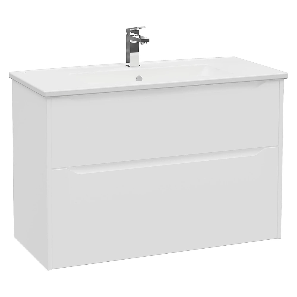 Vitra Integra Square 100 Cm Mat Beyaz İki Çekmeceli Lavabo Dolabı