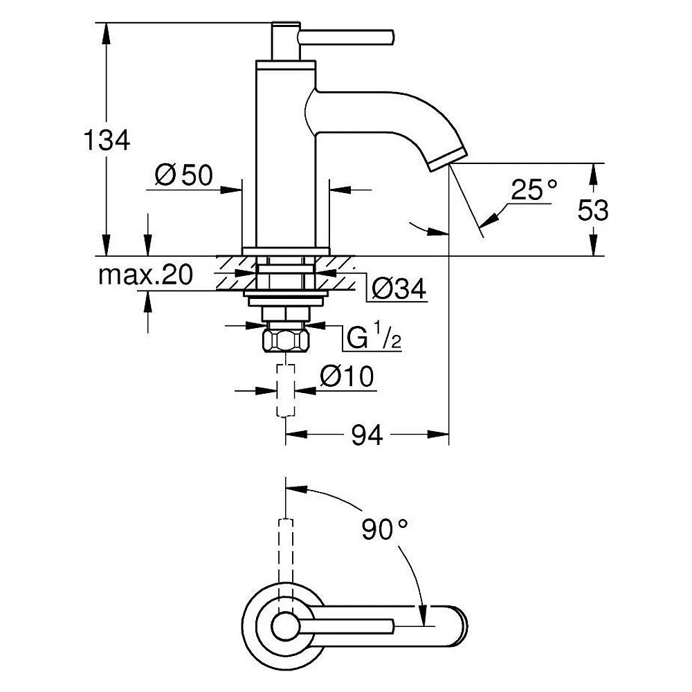 Grohe Atrio New Classic Antrasit Fırçalanmış Lavabo Bataryası 2