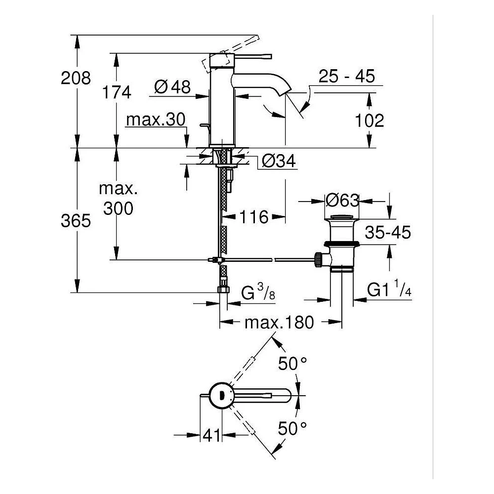 Grohe Essence New Krom S Lavabo Bataryası 2