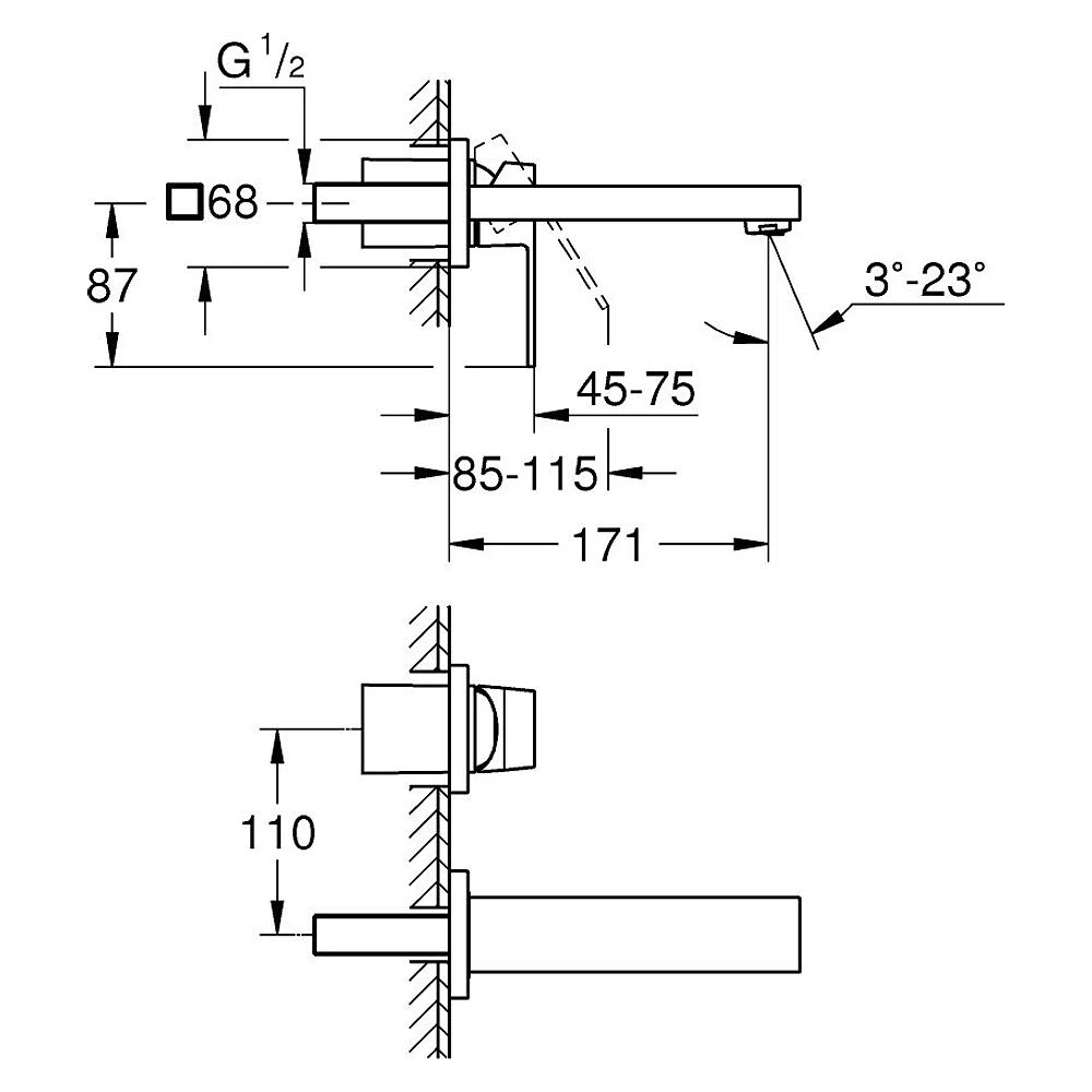 Grohe Eurocube Krom S Lavabo Bataryası 2
