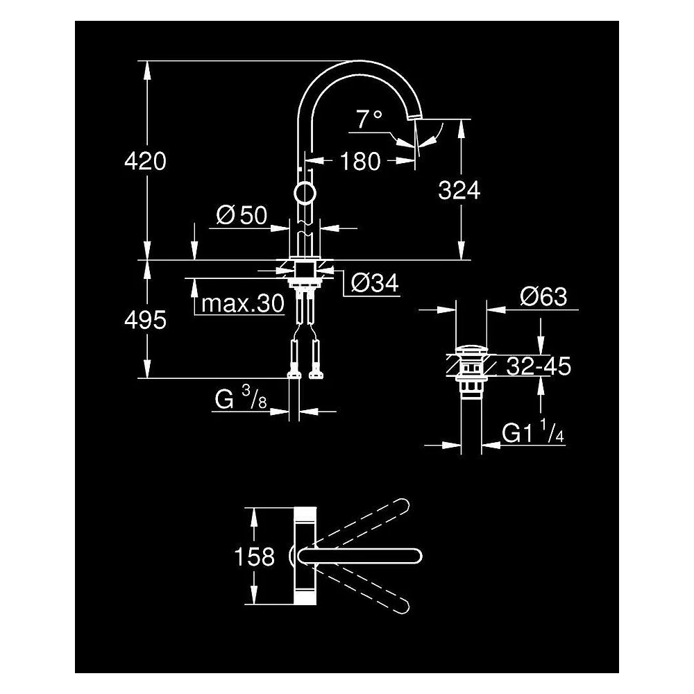 Grohe Atrio Private Collection Altın Knob XL Lavabo Bataryası 2