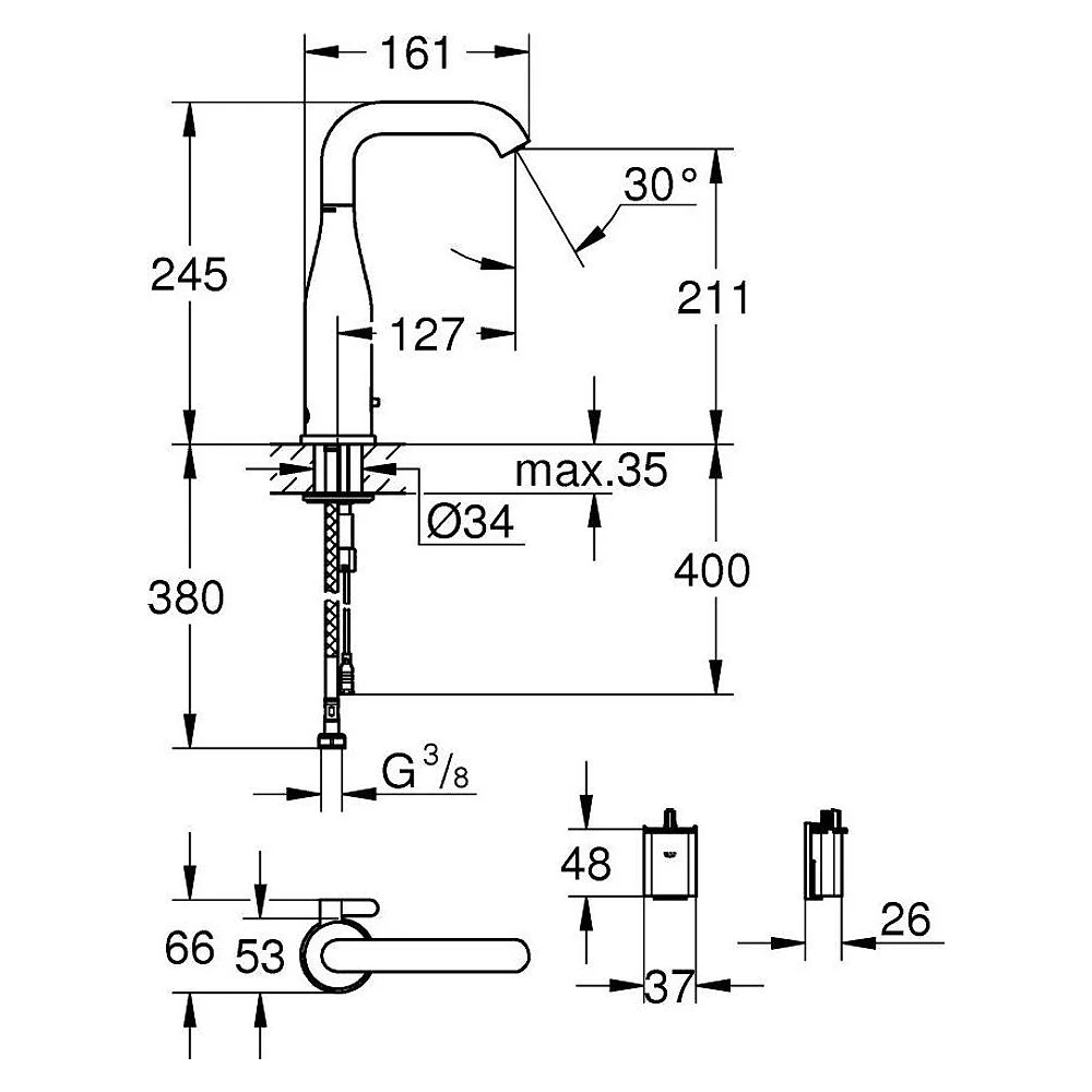 Grohe Essence E Altın Fotoselli Lavabo Bataryası 2