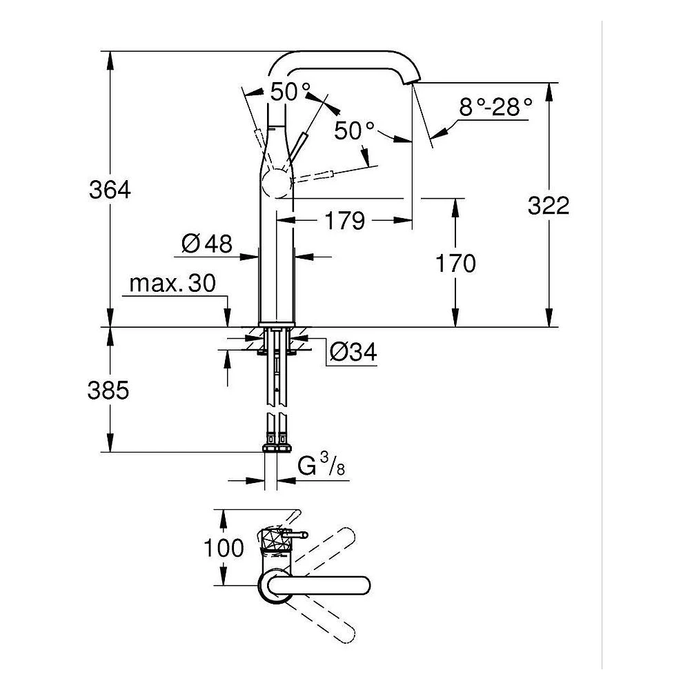 Grohe Essence New Bronz Fırçalanmış XL Lavabo Bataryası 2