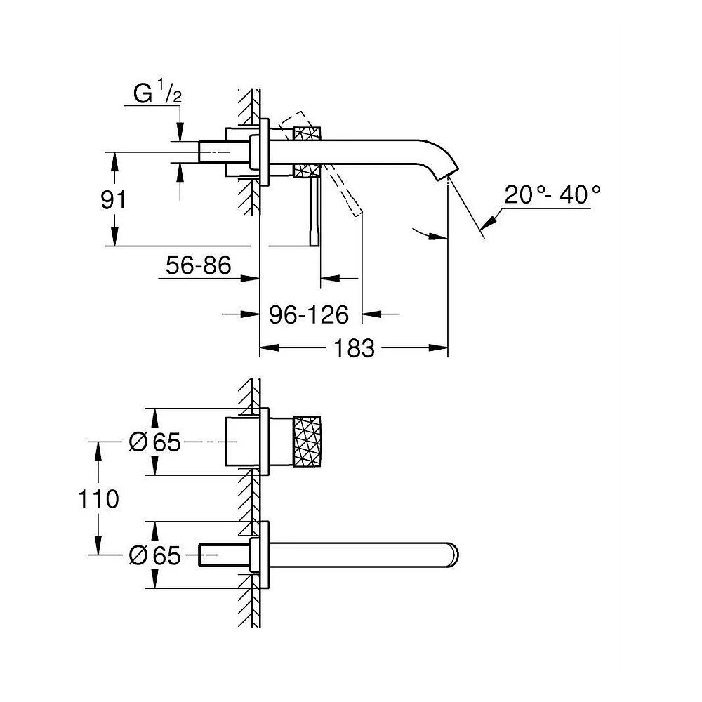 Grohe Essence New Krom Ankastre M Lavabo Bataryası 2