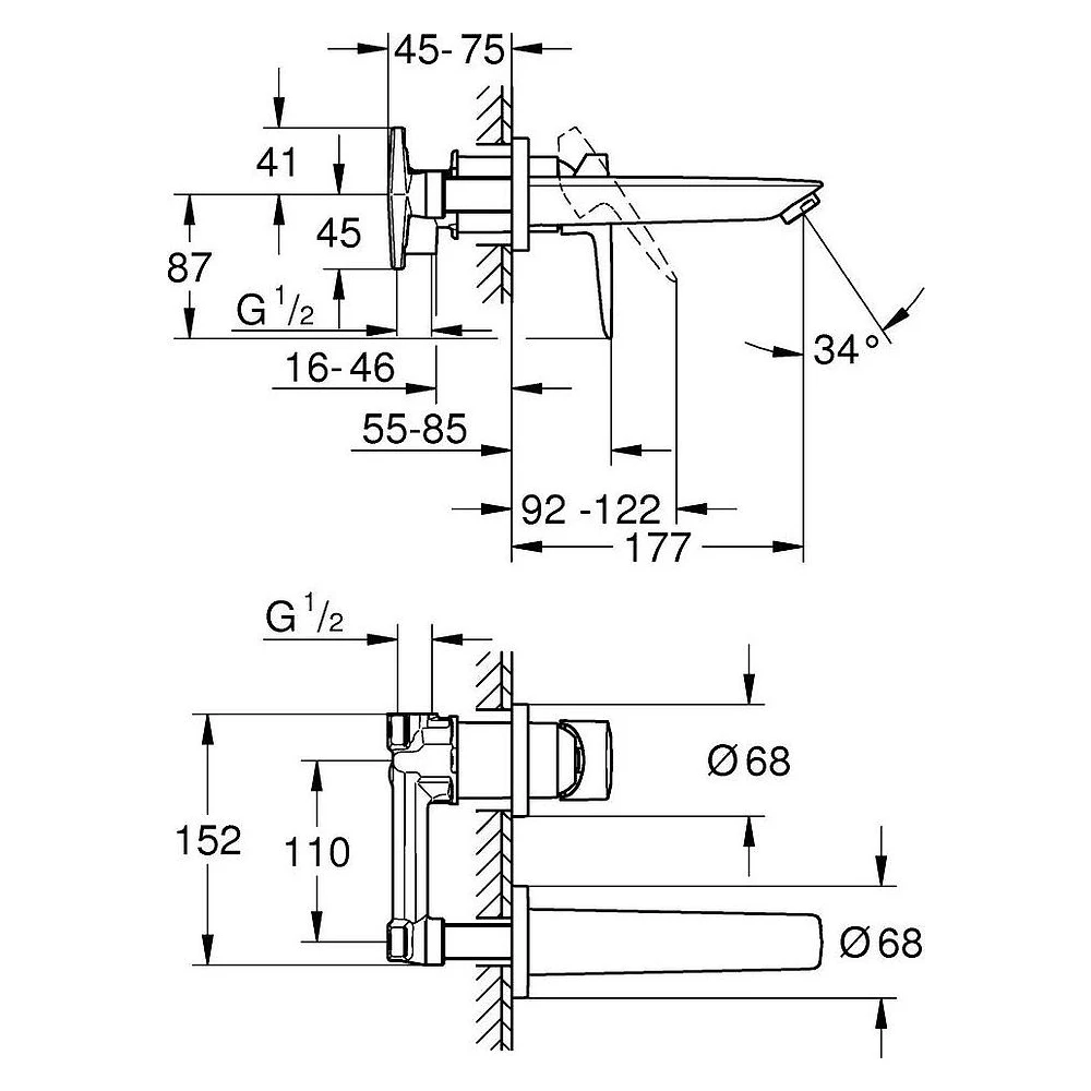 Grohe BauLoop 2020 Krom İki Delikli Lavabo Bataryası 2