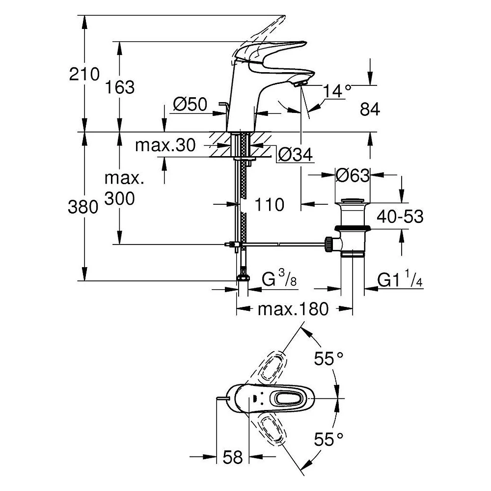 Grohe Eurostyle 2015 Krom S Lavabo Bataryası 2