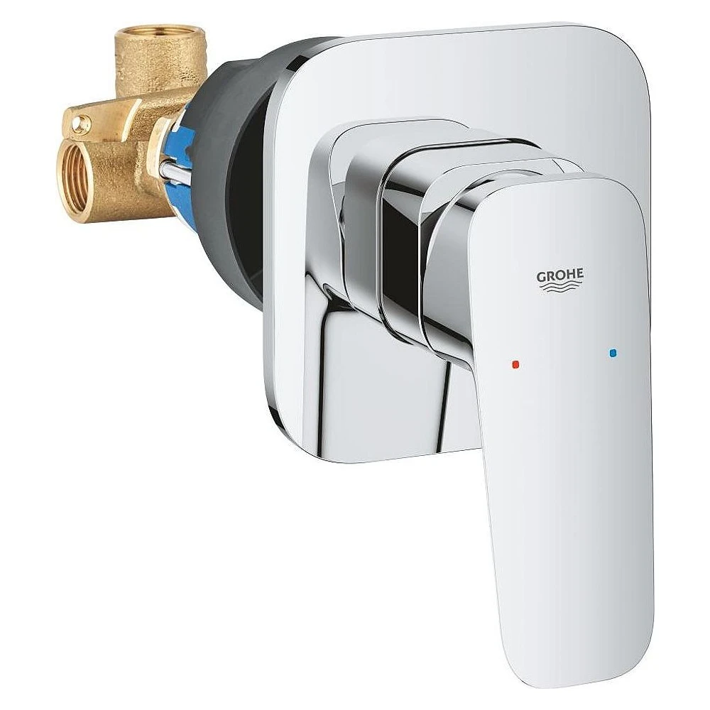 Grohe Cubeo Krom Sabit Süzgeç Duvardan Banyo Bataryası