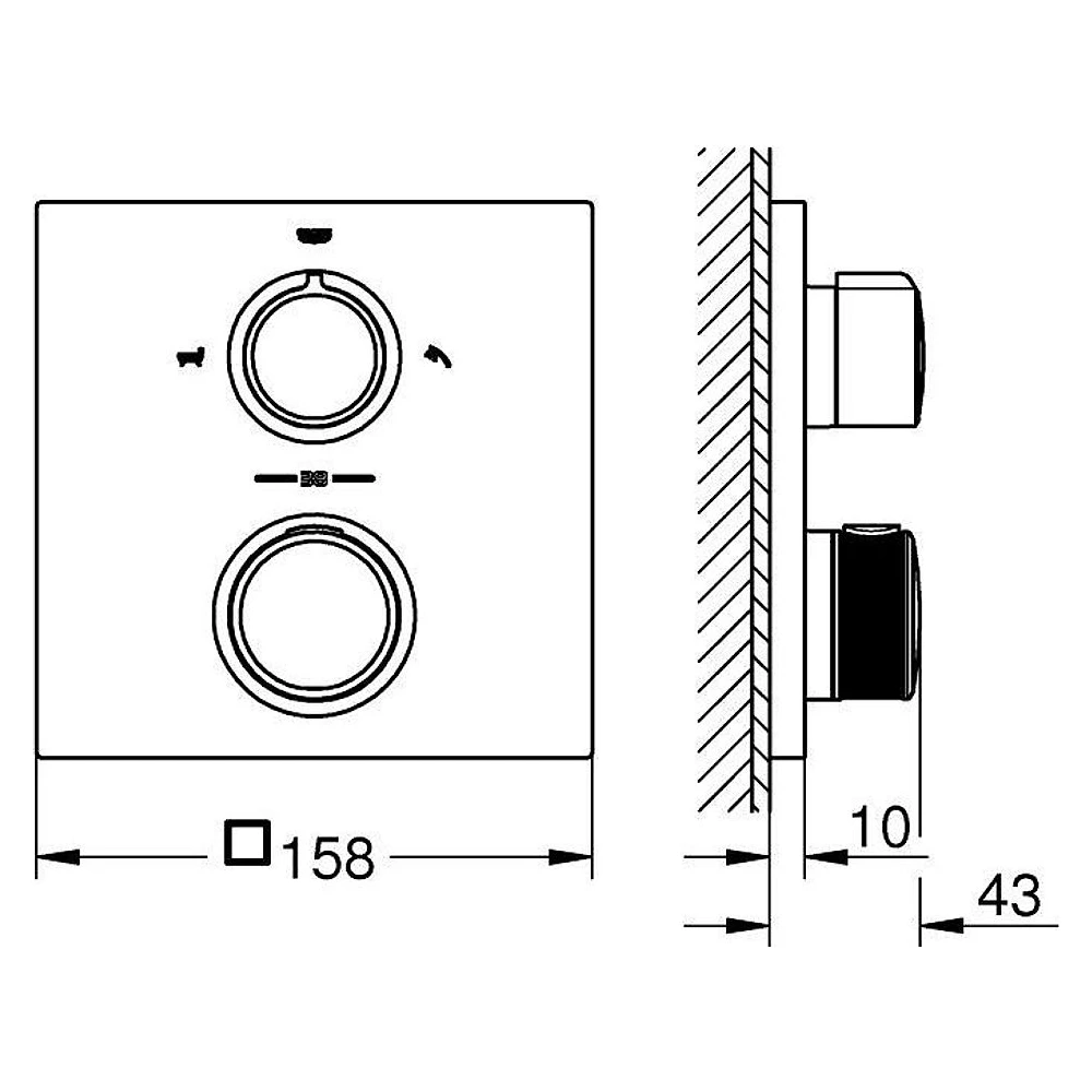 Grohe Allure New Paslanmaz Çelik Fırçalanmış Duvardan Banyo Bataryası 2