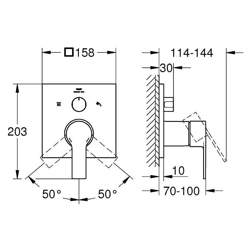 Grohe Allure New Antrasit Fırçalanmış Duvardan Banyo Bataryası 2